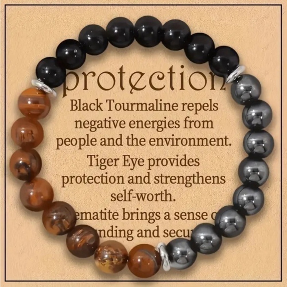 8mm Triple Protection Crystal Beaded Bracelet